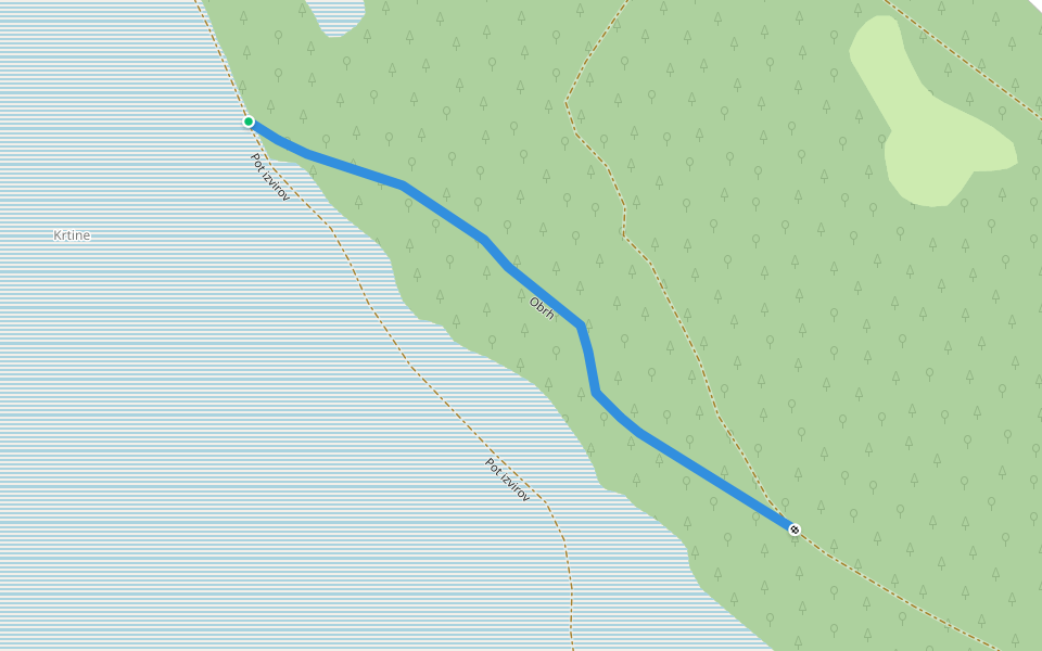 Obrh walking route map in Laze pri Gorenjem Jezeru