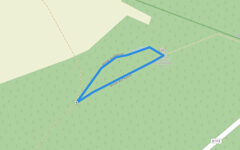 Sentier du Chanvre walking route map in Poiseul-lès-Saulx