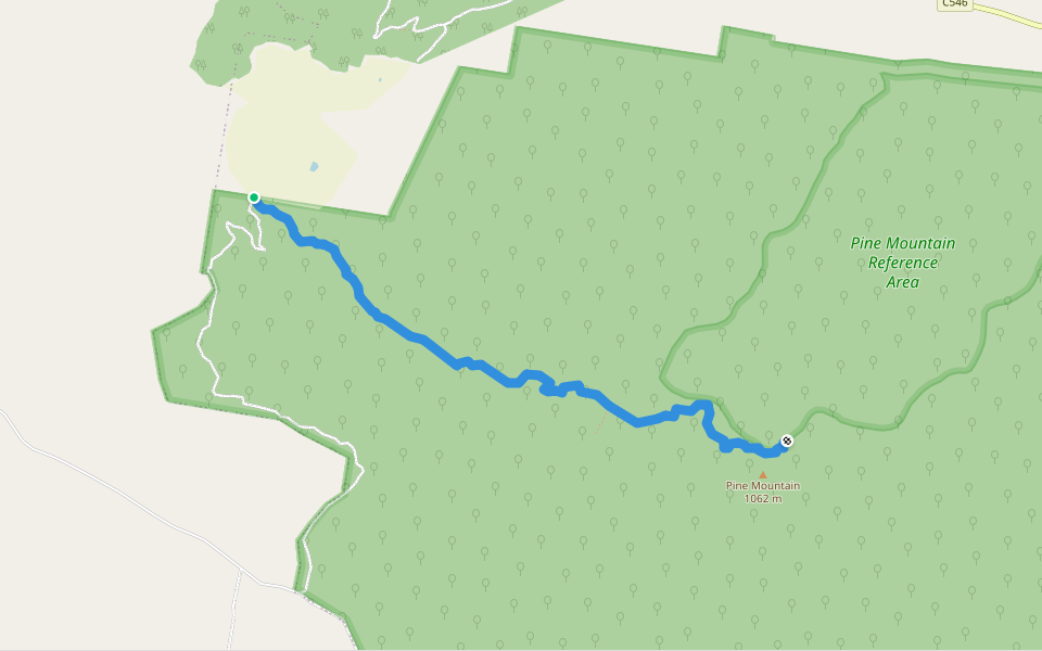 Pine Mountain Access Track walking route map in Pine Mountain