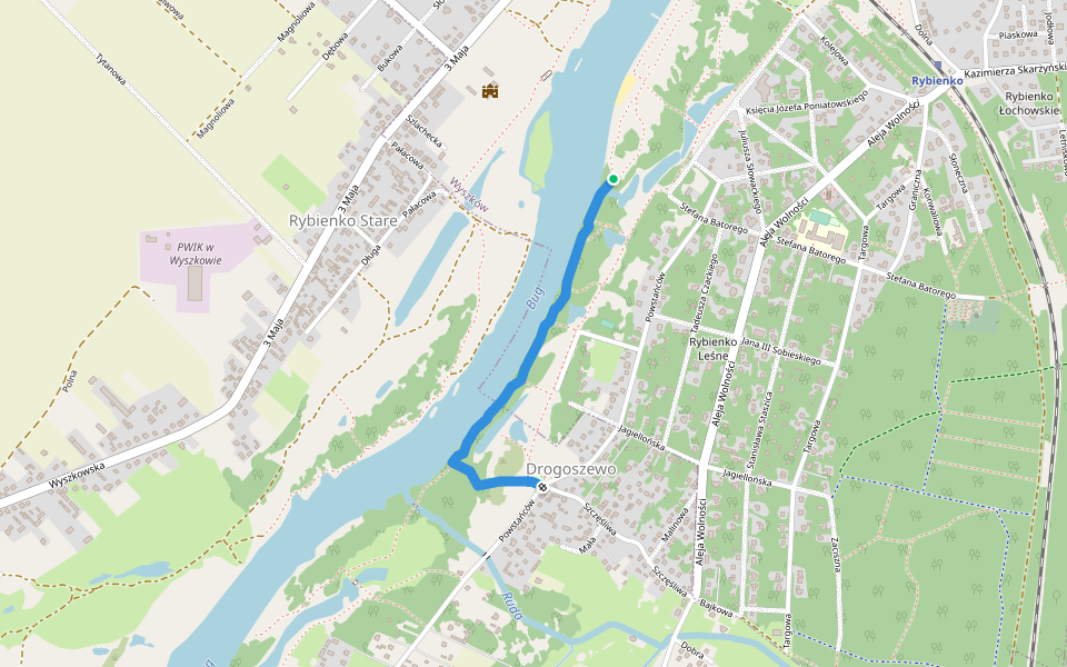 Ścieżka Stowarzyszenia Miłośników Rybienka Leśnego i Okolic walking route map in Wyszków