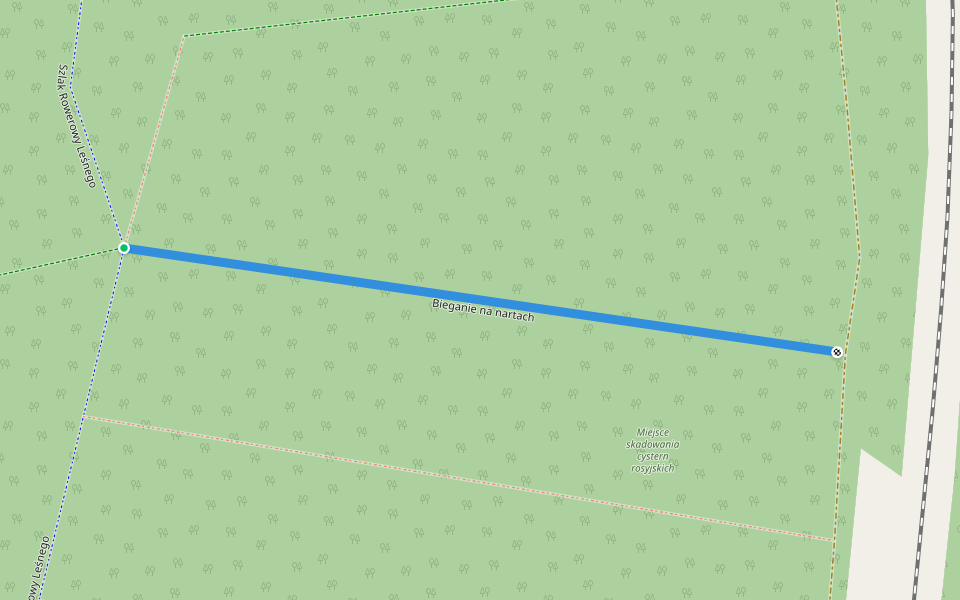Bieganie na nartach walking route map in Wyszków