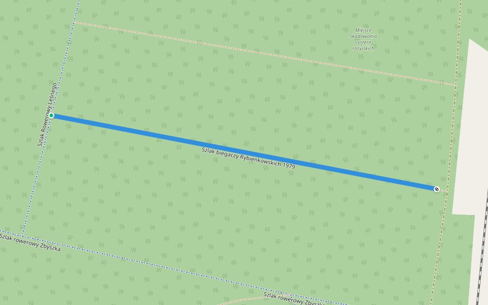 Szlak biegaczy Rybienkowskich 1979 walking route map in Wyszków