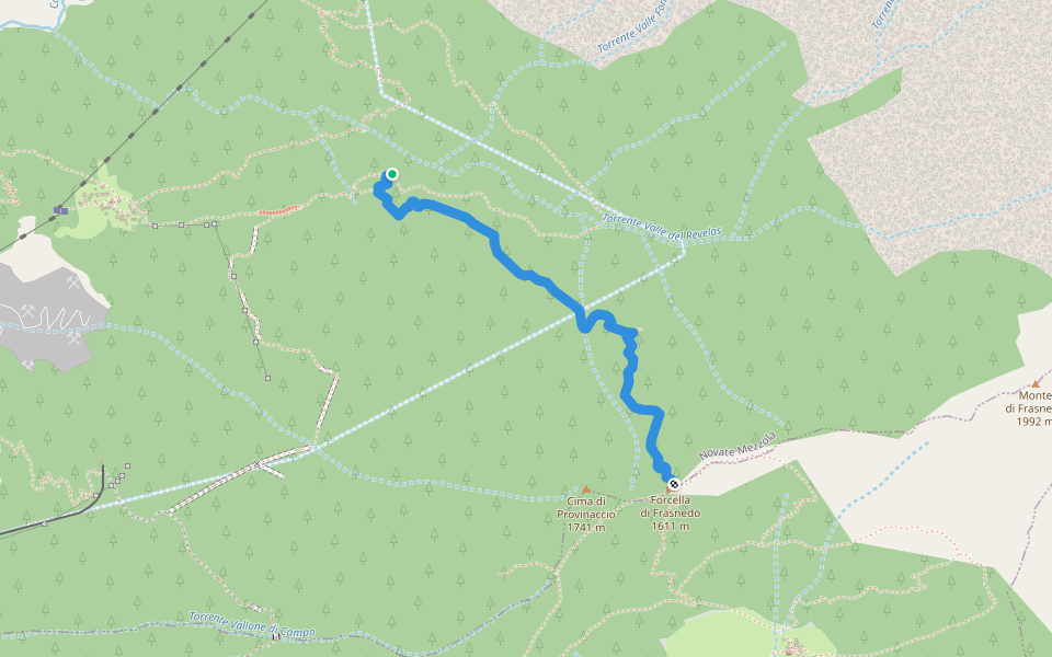 La Muscerla walking route map in Novate Mezzola