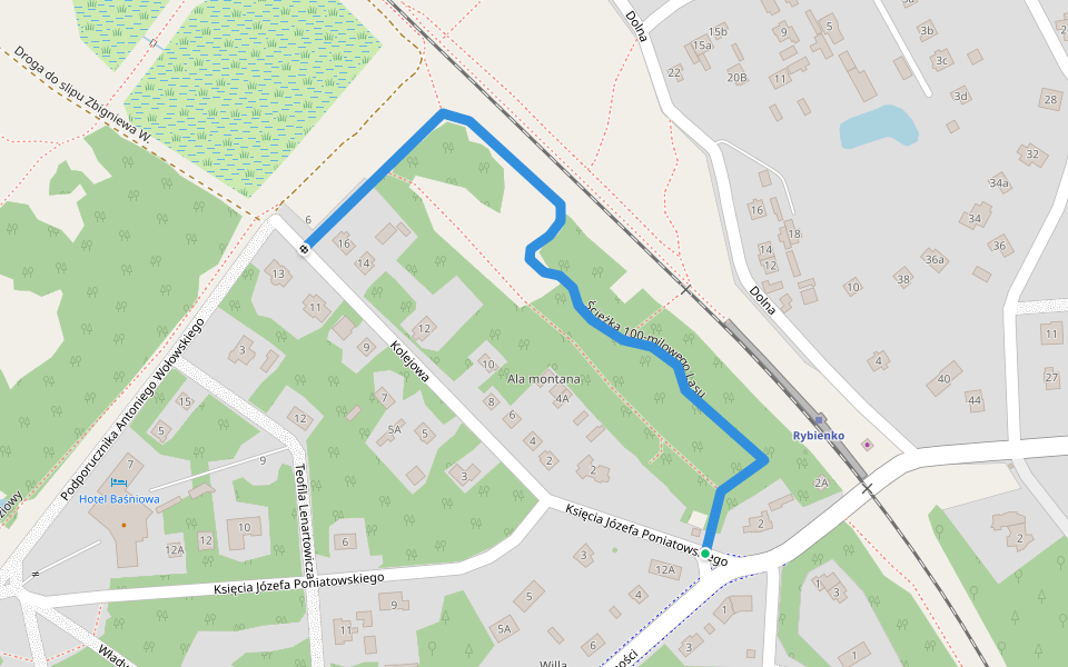 Ścieżka 100-milowego Lasu walking route map in Wyszków