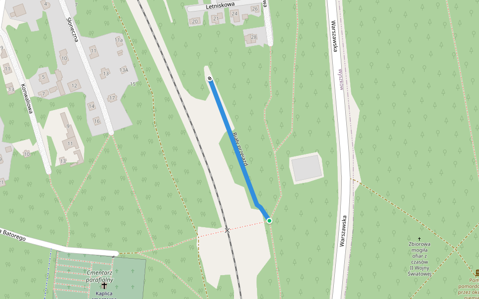 Biały przejazd walking route map in Wyszków