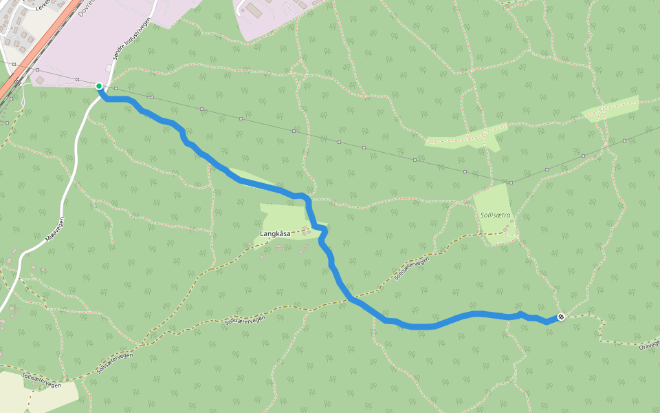 Oravegen walking route map in Oppdal