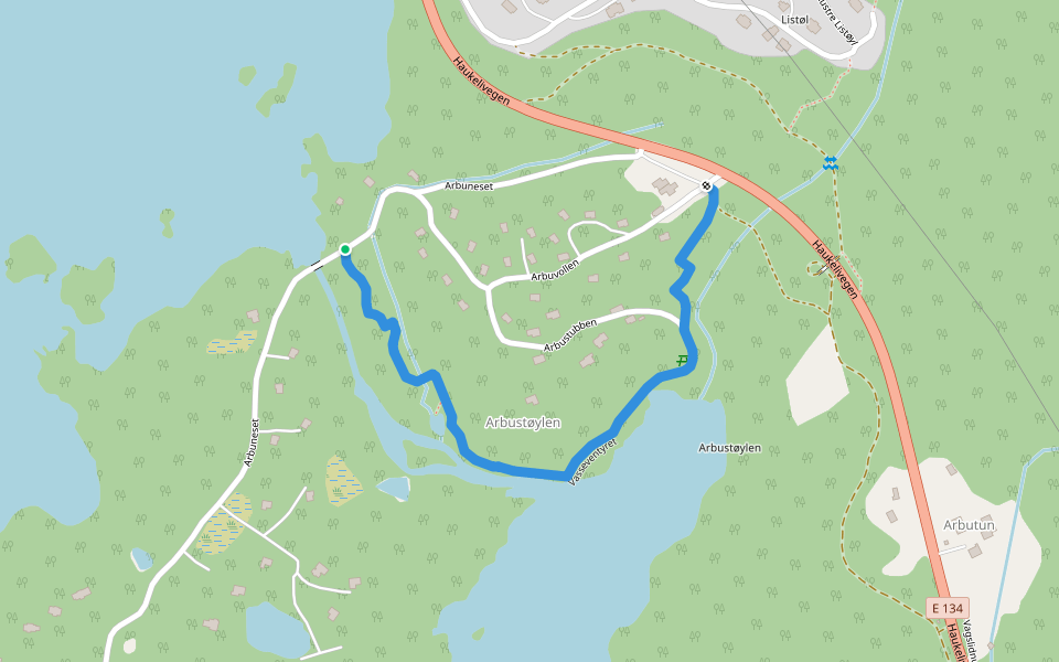 Vasseventyret walking route map in Botn