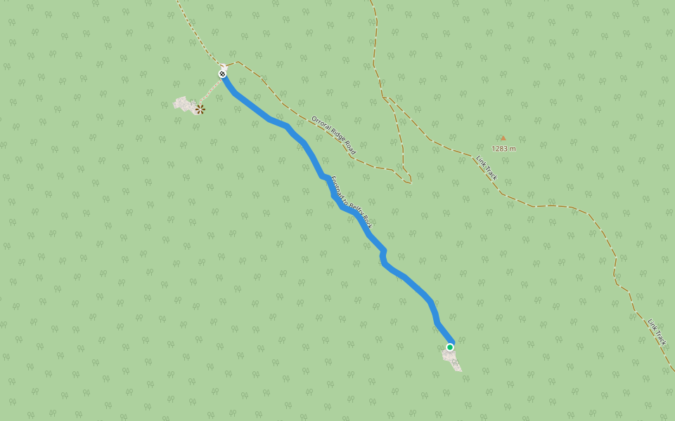 Footpad to Belfry Rock walking route map in Tharwa