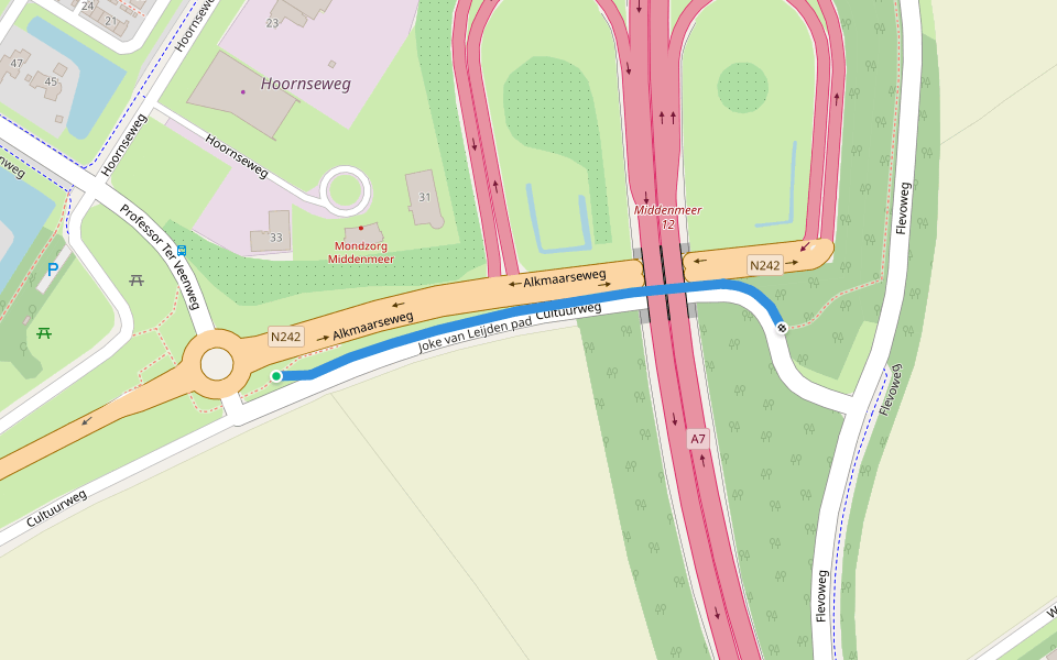 Joke van Leijden pad walking route map in Middenmeer