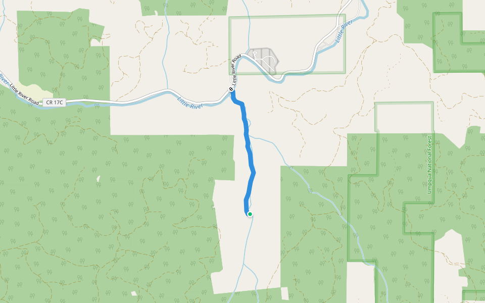 Wolf Creek Falls Trail walking route map in Glide