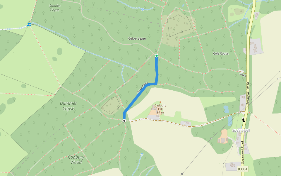 Green Route walking route map in Mottisfont