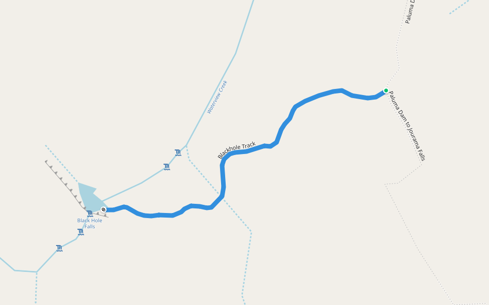 Blackhole Track walking route map in Yuruga