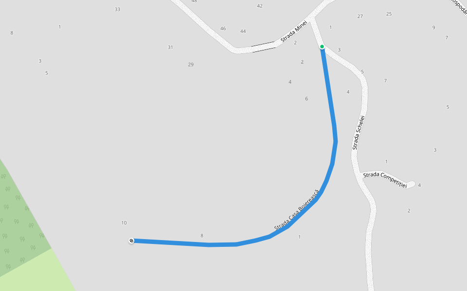 Casa Boierească walking route map in Slănic Moldova