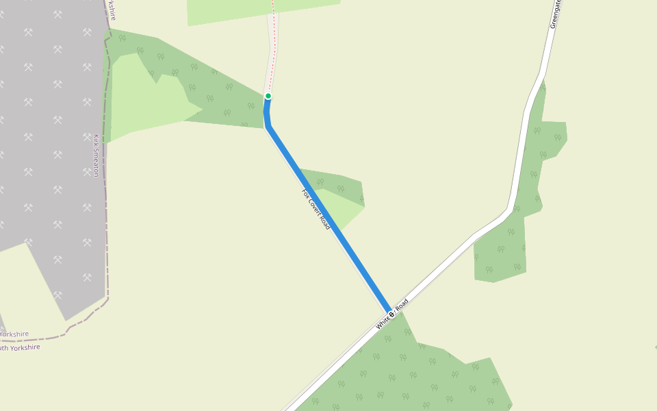 Fox Covert Road walking route map in Norton