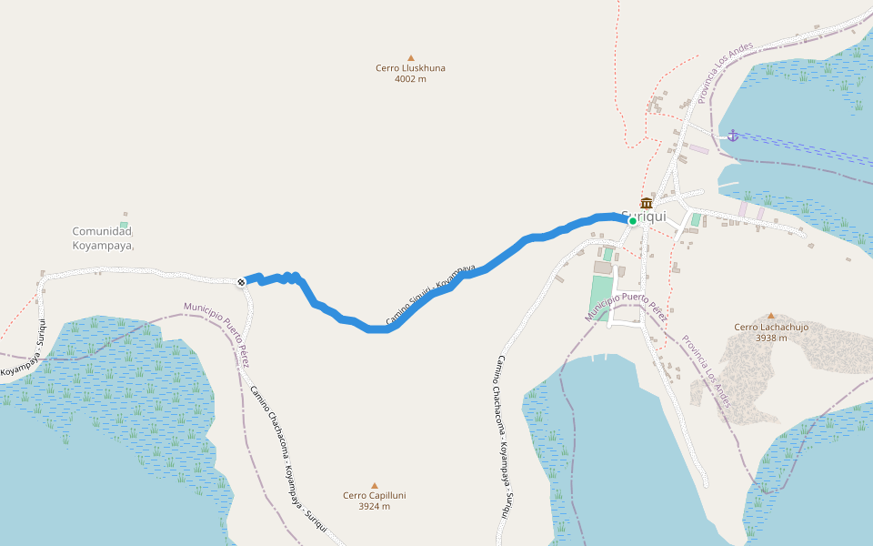 Camino Siquiri - Koyampaya walking route map in Patapatani