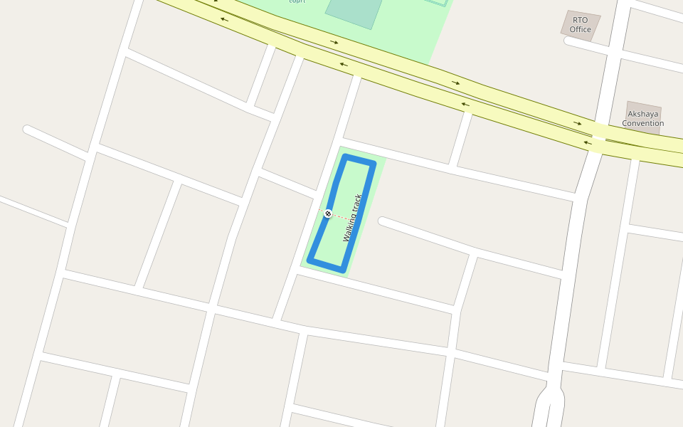 Walking track walking route map in Kakinada