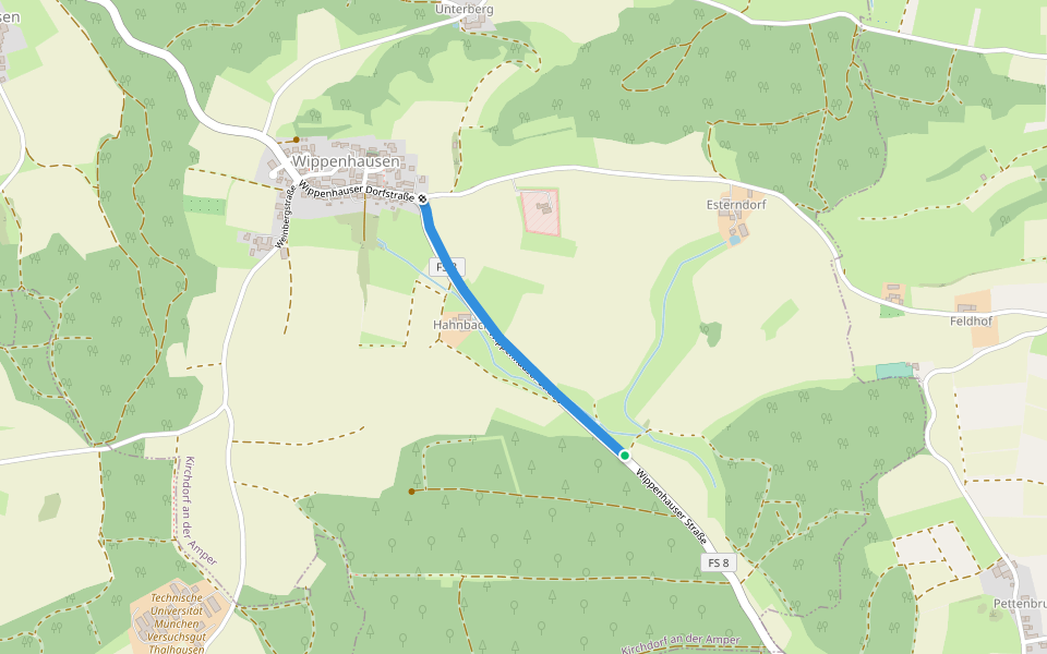 Radweg FS - Wippenhausen walking route map in Kirchdorf an der Amper