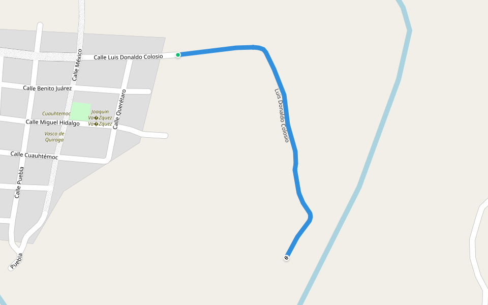 Luis Donaldo Colosio walking route map in Quiviquinta