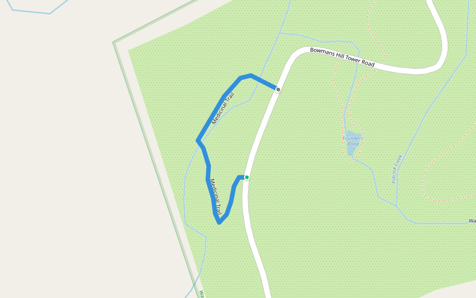 Medicinal Trail walking route map in New Hope