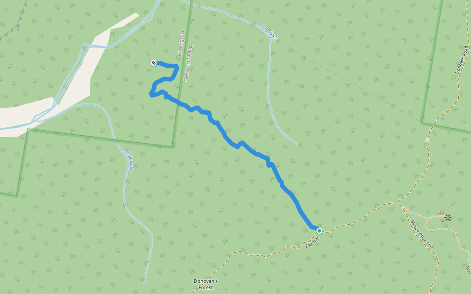 Mailman Walking Track (western) walking route map in Glenworth Valley