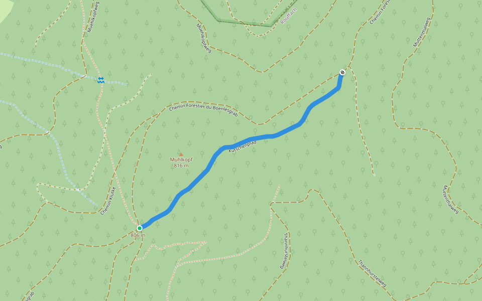 Kutschenpfad walking route map in Rouffach