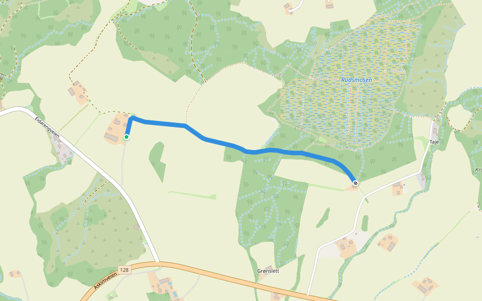 Skulleruds Allé walking route map in Askim
