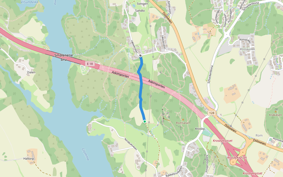 Harahauken walking route map in Kykkelsrud