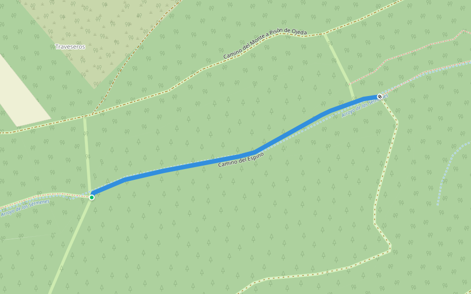 Camino del Espino walking route map in Olmos de Ojeda