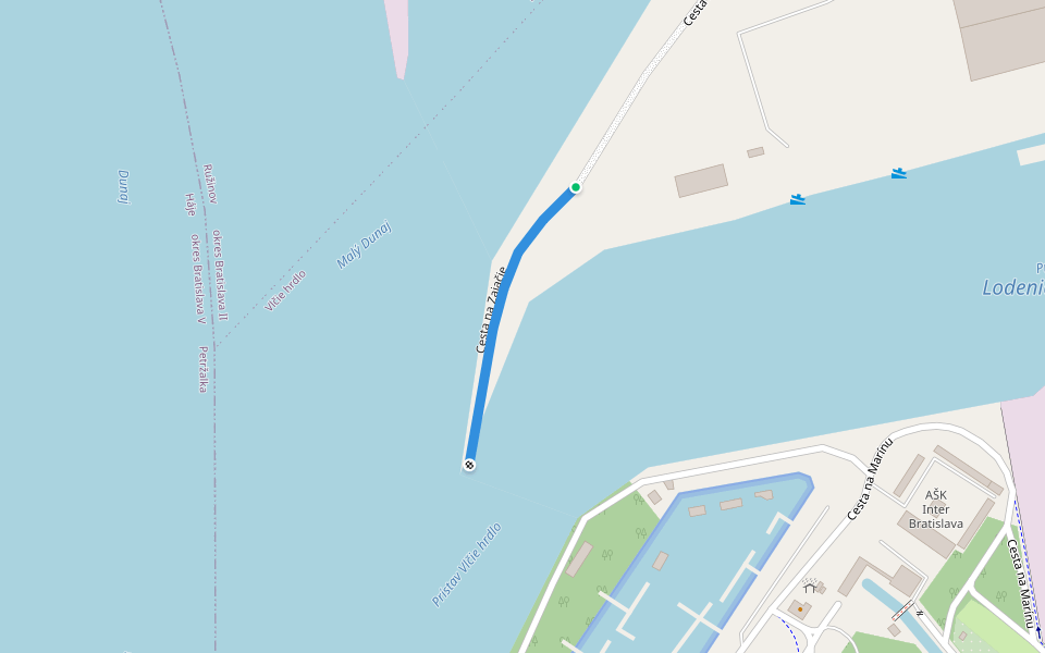 Cesta na Zajačie walking route map in Doľany