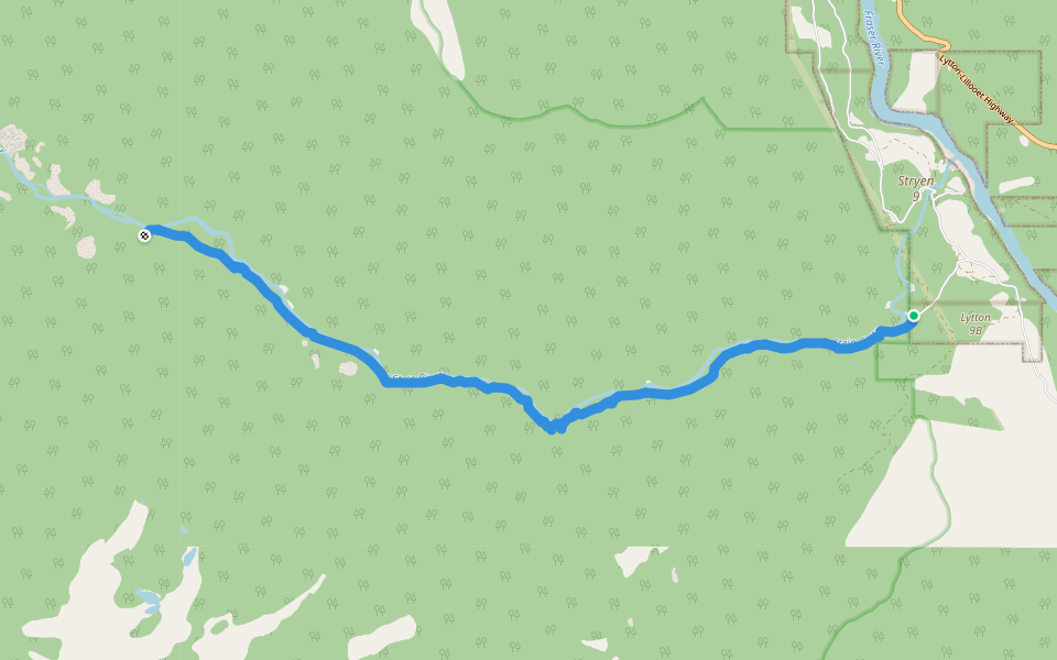 Stein Valley Trail walking route map in Lytton