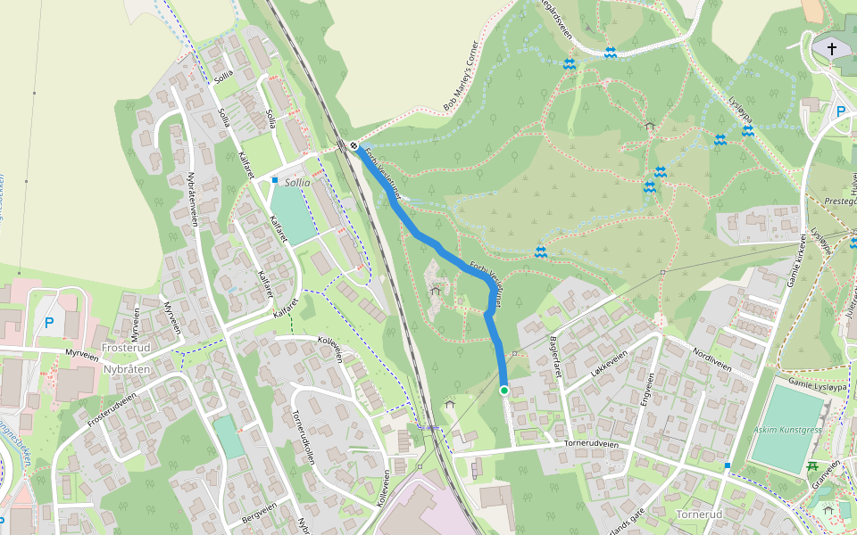 Forbi Vesletunet walking route map in Askim