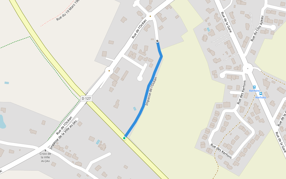 Impasse de l'Océan walking route map in Saint-André-des-Eaux