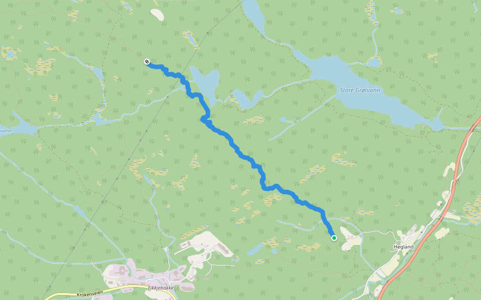 Brynemo - Jambakk walking route map in Sannidal