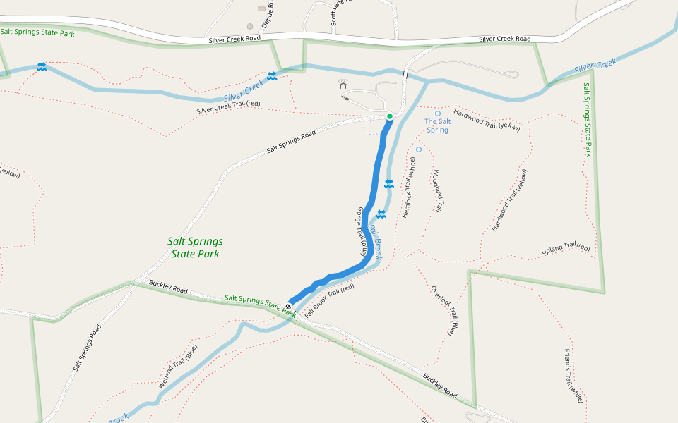 Gorge Trail (blue) walking route map in Montrose