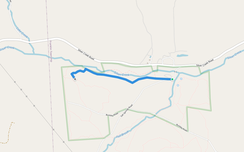 Silver Creek Trail (red) walking route map in Montrose