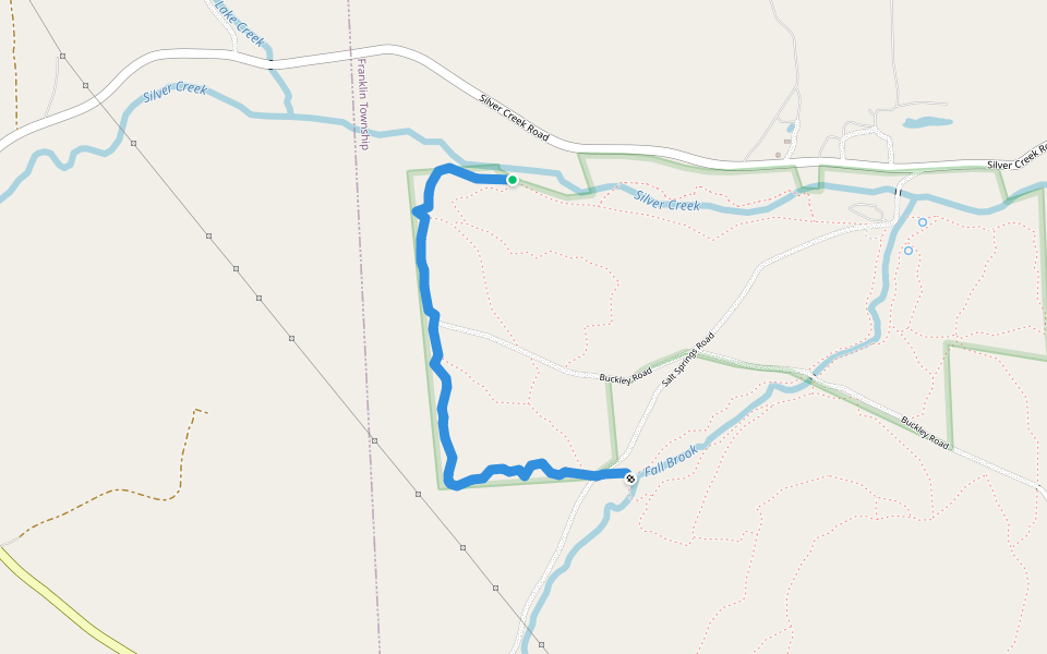 Border Trail (blue) walking route map in Montrose