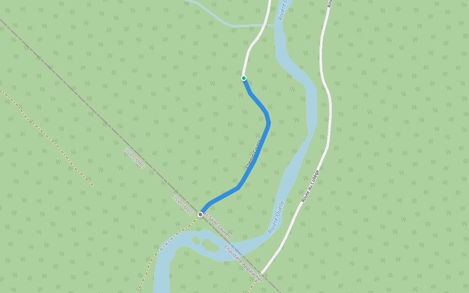 Chemin Courcy walking route map in Saint-Onésime