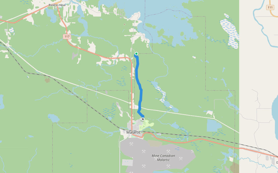 Piste 4 Saisons walking route map in Malartic