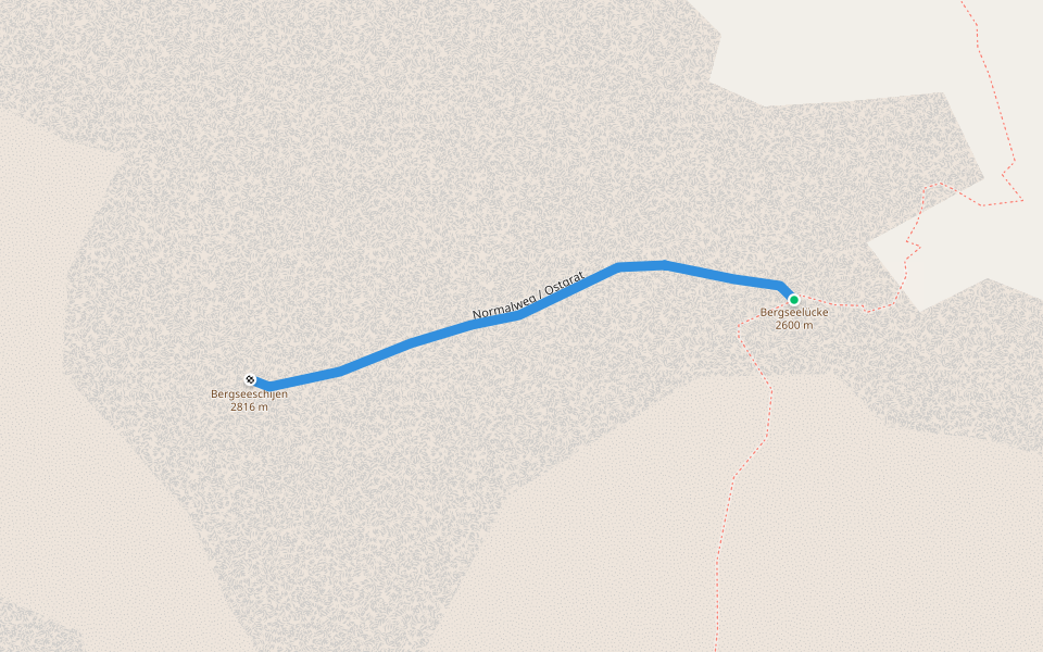 Normalweg / Ostgrat walking route map in Göschenen