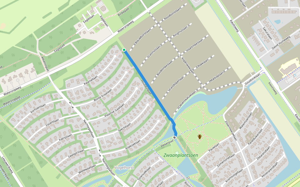 Houtduifpad walking route map in Zeewolde