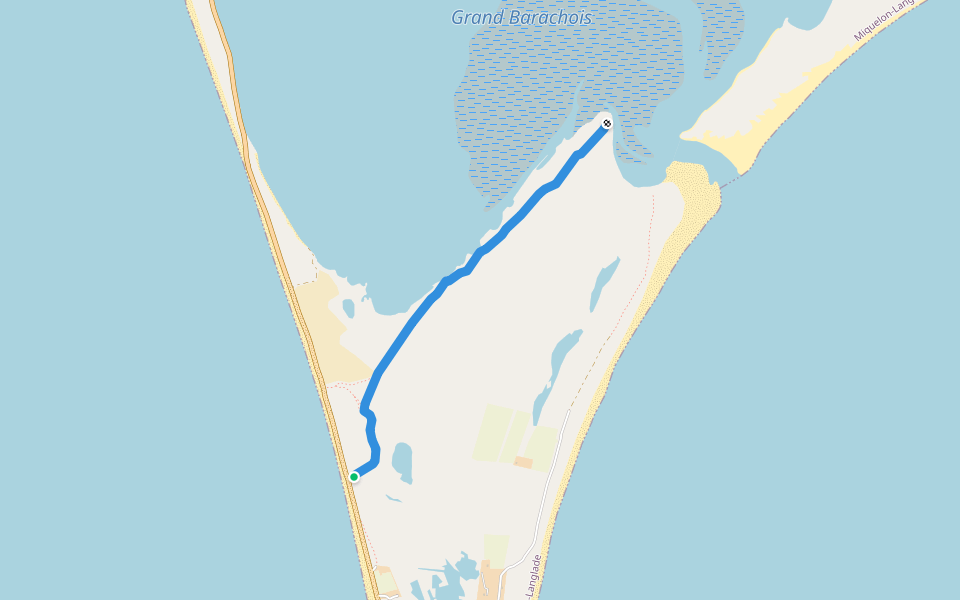 Sentier Grand Barachois - Isthme walking route map in Saint-Pierre