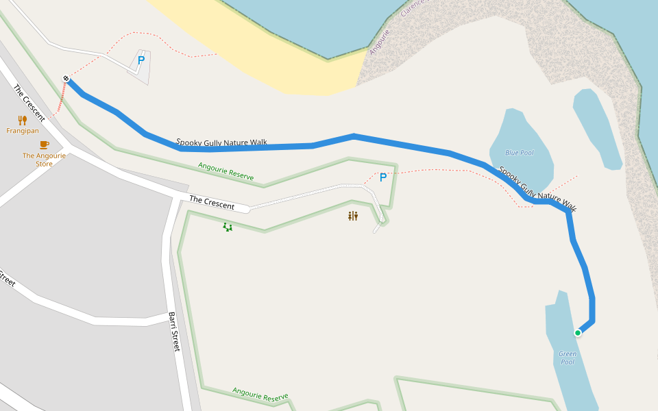 Spooky Gully Nature Walk walking route map in Angourie