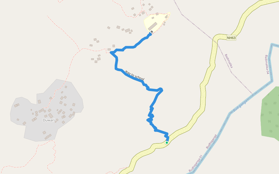 way to school walking route map in Amargadhi
