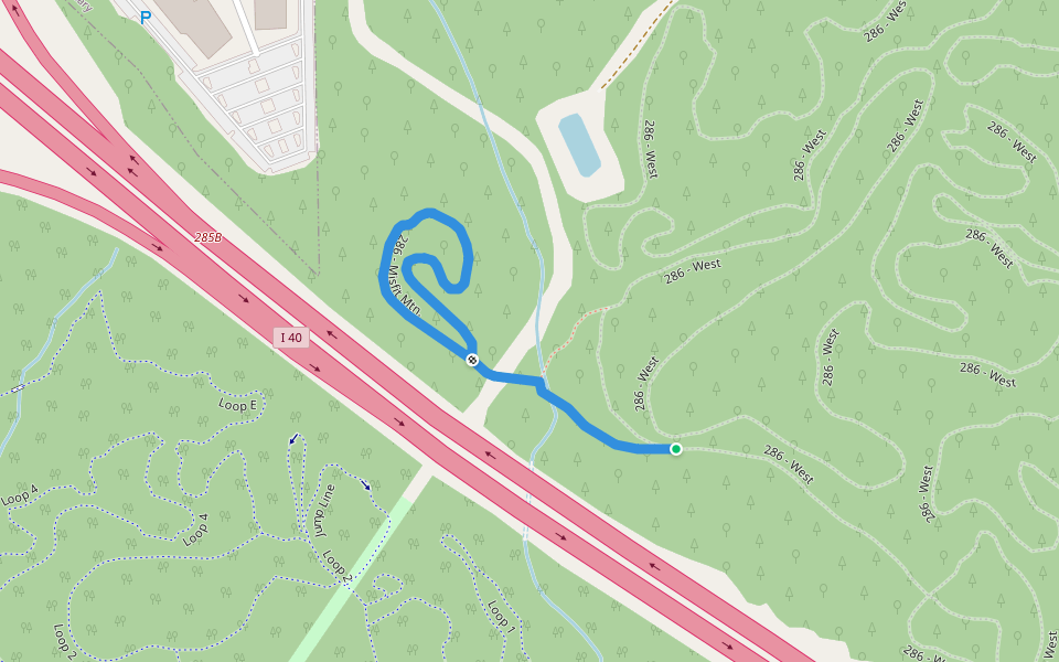 286 - Misfit Mtn. walking route map in Morrisville