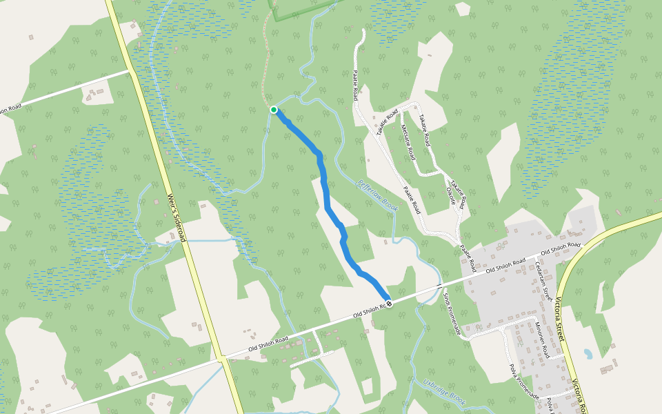 Private Trail walking route map in Georgina