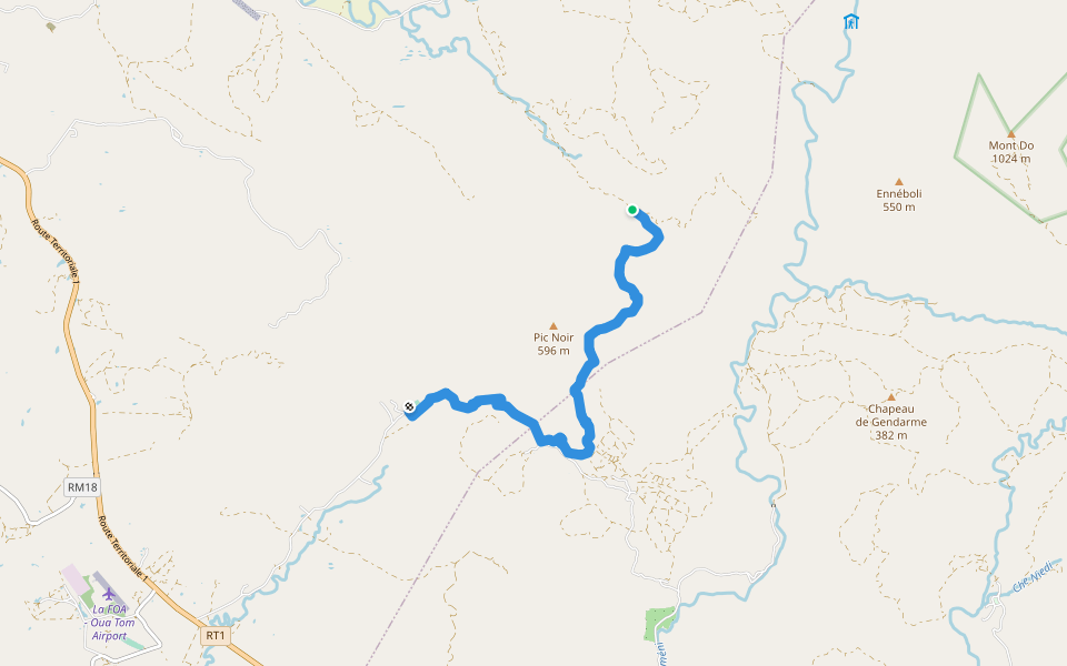 Randonnée walking route map in Ouamem