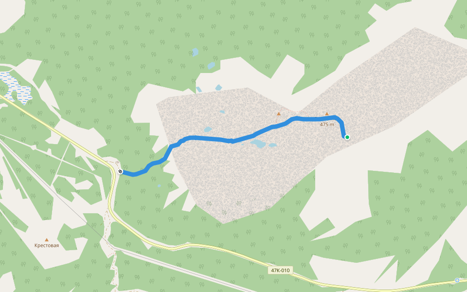 Тропа на Волосяную гору walking route map in Kirovsk