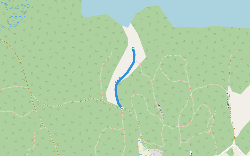 Kalvvik äng walking route map in Norrtälje