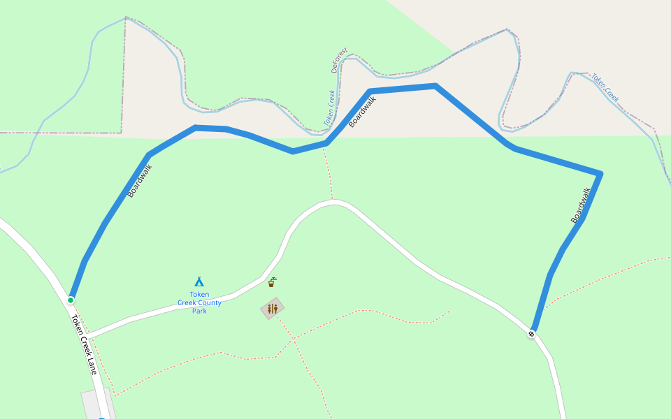 Boardwalk walking route map in DeForest