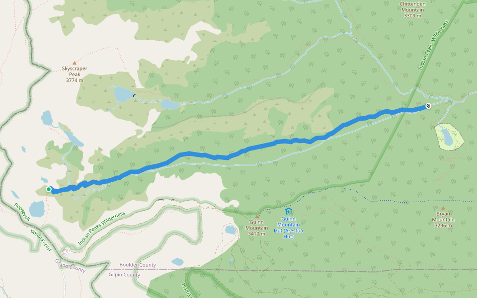 King Lake walking route map in Nederland
